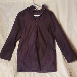 London Fog Women’s Jacket Coat - Hooded Medium Plum Color